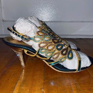 Shiny Peacock Heels